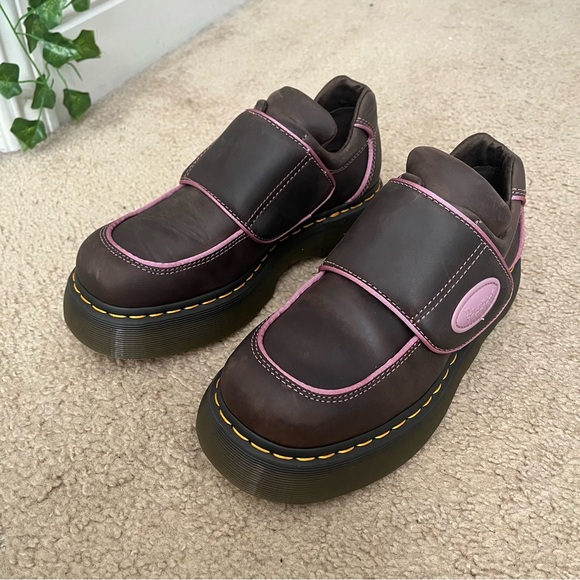 Dr. Martens Brown and Pink Platform Loafers - Picture 4 of 4